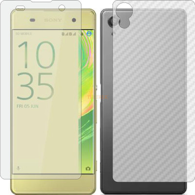 TELTREK Front and Back Tempered Glass for SONY XA DUAL (Front Matte Finish & Back 3d Carbon Fiber)(Pack of 2)