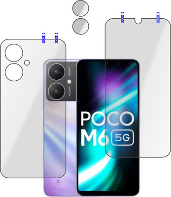 PONDRIK Front and Back Tempered Glass for POCO M6 5G(Pack of 3)