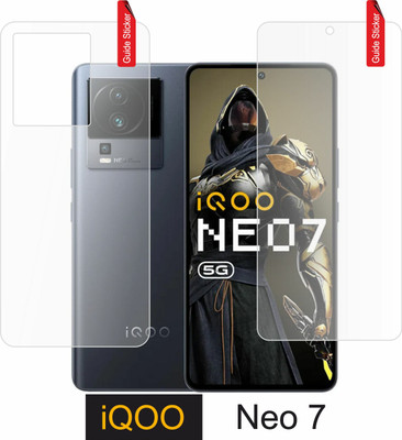 skrechtech Front and Back Tempered Glass for iQOO Neo 7, Neo 7, {Camera lens}(Pack of 2)