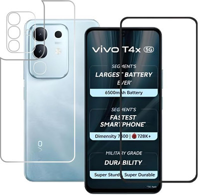 KANCHA Front and Back Tempered Glass for Vivo T4x, T4x 5G, VivoT4x 5G (0.46)(Pack of 3)