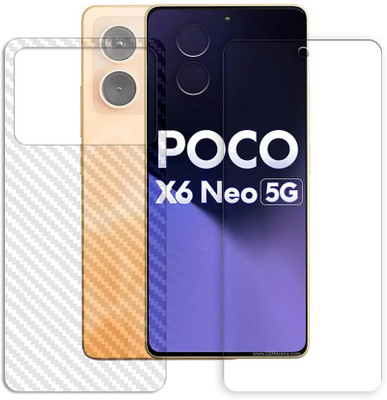 SOMTONE Front and Back Tempered Glass for Poco X6 Neo FRONTBACK AND CAMERA LENS SCREEN GUARD(Pack of 1)