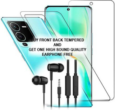 SOMTONE Front and Back Tempered Glass for vivo S15 Pro FRONT BACK TEMPERED GLASS BUY AND GET EARPHONE FREE(Pack of 1)