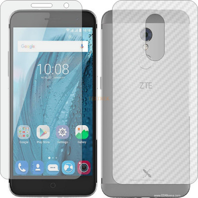 TELTREK Front and Back Tempered Glass for ZTE BLADE V7 PLUS (Front Matte Finish & Back 3d Carbon Fiber)(Pack of 2)