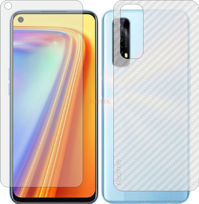 TELTREK Front and Back Tempered Glass for REALME 7 (Front Matte Finish & Back 3d Carbon Fiber)(Pack of 2)