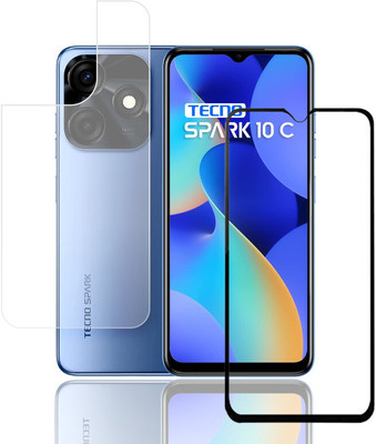 Olonga Front and Back Tempered Glass for TECNO SPARK 10C(Pack of 2)