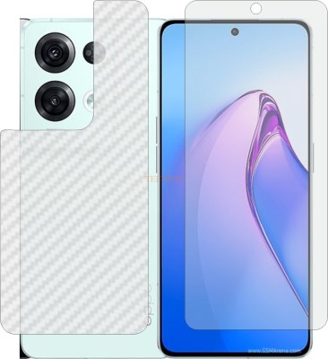 TELTREK Front and Back Tempered Glass for OPPO RENO8 PRO 5G CPH2357 (Front Matte Finish & Back 3d Carbon Fiber)(Pack of 2)