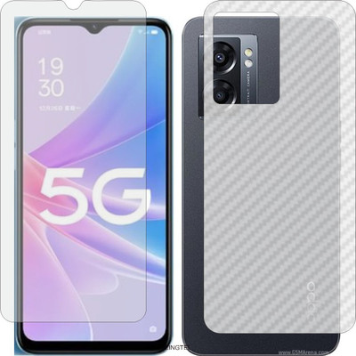 ZINGTEL Front and Back Tempered Glass for OPPO A56S PFTM20 (Front Matte Finish & Back 3d Carbon Fiber)(Pack of 2)