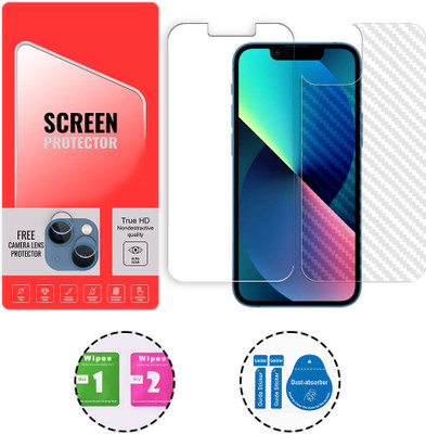 SOMTONE Front and Back Tempered Glass for Apple iPhone 13 mini 5G (1 FREE CAMERA LENS) WITH FRONTBACK SCREEN PROTECTOR(Pack of 1)