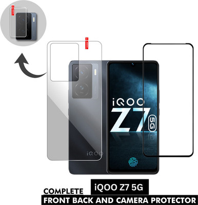 FINCH Front and Back Tempered Glass for IQOO Z7 5G(Pack of 3)