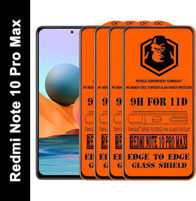 TWIGLO Edge To Edge Tempered Glass for REDMI NOTE 10 PRO MAX(Pack of 4)