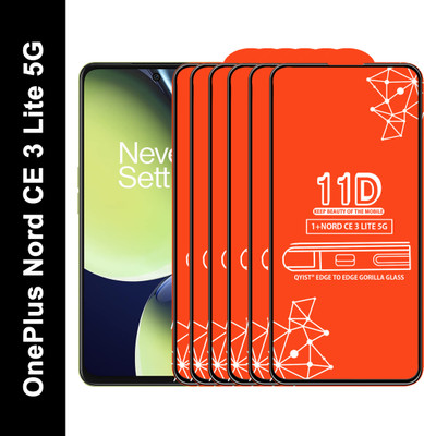 Qyist Edge To Edge Tempered Glass for Oneplus Nord Ce 3 Lite 5G(Pack of 6)
