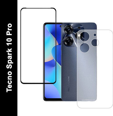 KANCHA Front and Back Tempered Glass for TECNO SPARK 10 PRO(Pack of 2)