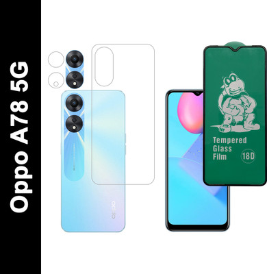 Vatsin Front and Back Tempered Glass for Oppo A78 5G, Oppo A78 5G [With Rear Camera Lens Guard](Pack of 3)