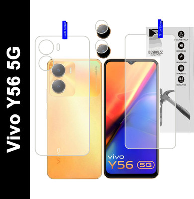 DESIBUZZ Front and Back Tempered Glass for Vivo Y56 5G, {Flexible}, Camera Lens(Pack of 2)