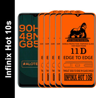 TWIGLO Edge To Edge Tempered Glass for INFINIX HOT 10S(Pack of 5)