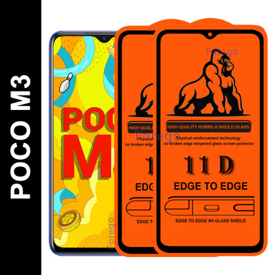 Forego Edge To Edge Tempered Glass for POCO M3(Pack of 2)