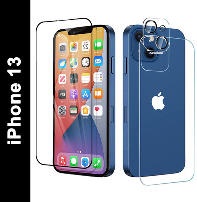 CASEKOO Front and Back Tempered Glass for iPhone 13(Pack of 3)