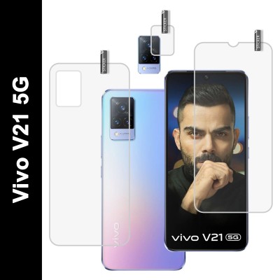 DORADO SHIELD Front and Back Tempered Glass for Vivo V21 5G, Vivo V21 5G Camera lens protector, {Flexible} (Pack Of 3)(Pack of 3)