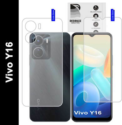 DESIBUZZ Front and Back Tempered Glass for vivo Y16(Pack of 2)