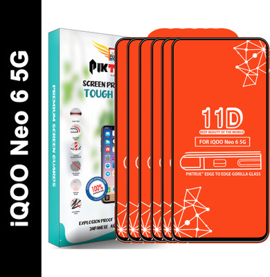 PikTrue Edge To Edge Tempered Glass for Iqoo Neo 6 5G(Pack of 6)