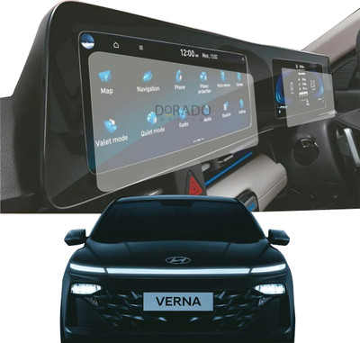DORADO SHIELD Impossible Screen Guard for Navigation or Music System Compatible With Hyundai Verna 2023 (10 Inch) screen guard (pack of 2)(Pack of 2)