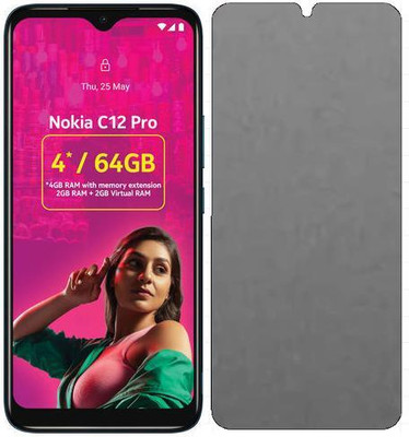 Kiksell Edge To Edge Tempered Glass for KS-Matte-NOV23-Nokia C12 KSo(Pack of 1)