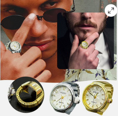 Varsha Impossible Screen Guard for Real Watch Ring To Tell Time Vintage Watch Clock Ring Round Edgy Rings for Women - Copy (5)(Pack of 2)