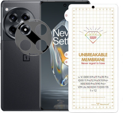VGEAR Impossible Screen Guard for OnePlus 12R Edge To Edge Front Screen Flexible Membran Guard & Back Camera Lens Guard (360 Degres Protector)(Pack of 2)