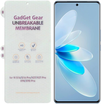 Gorilaa OG Impossible Screen Guard for Matte Front Unbreakable Screen Protector Hydrogel Membrane Compatible with Vivo V27 / V27 Pro / X90 / X90 Pro Supports Fingerprint Scanner with Easy Installation Kit (Matte, Front)(Pack of 1)