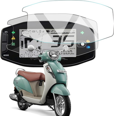 FCS Impossible Screen Guard for 2 Pcs. Suzuki Access 125, Glossy-9H Anti Shock Flexible Scooter Speedometer Screen Protector (Glossy)(Pack of 2)