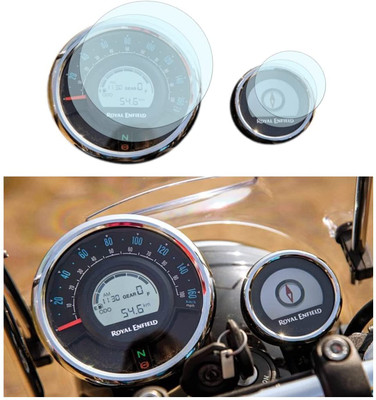 RJVON Screen Guard for Tempered Screen Protector Bike Speedo Meter Glass Screen Protector For RE himalayan scram 411(Pack of 1)