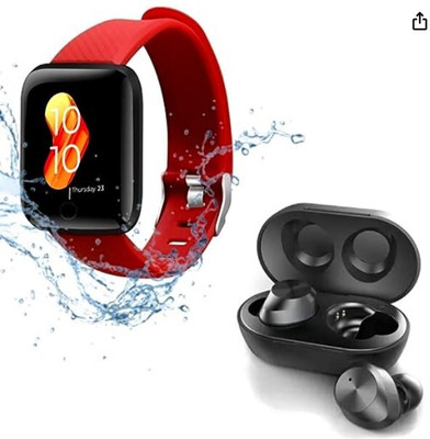 Pushpa Nano Glass for Bluetooth D116 SmartWatch with Heart Rate Monitor-RED(Pack of 2)