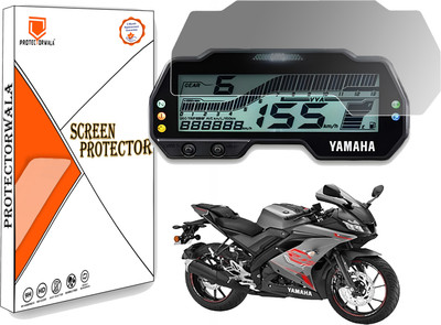 Protectorwala Impossible Screen Guard for Yamha R15V3, MT15, FZ-S FI Ver 4.0 & DLX Screen Guard Protector Accessories Motorcycle Digital Console - Clear(Pack of 1)