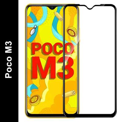 TINGTONG Edge To Edge Tempered Glass for Poco M3(Pack of 1)