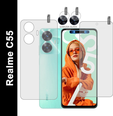 GARUDA GLASS Front and Back Screen Guard for REALME C55 With Camera Lens Protector(Pack of 3)