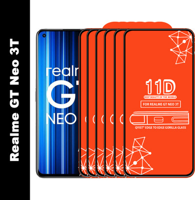 Qyist Edge To Edge Tempered Glass for Realme Gt Neo 3T(Pack of 6)