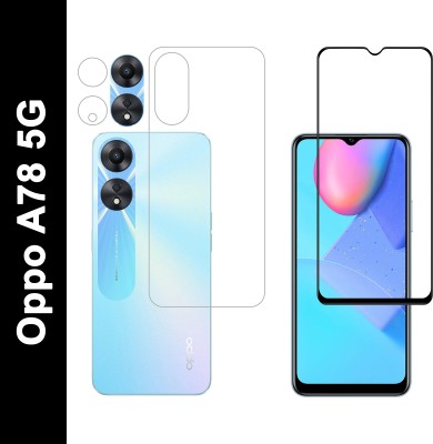 Ten To 11 Front and Back Tempered Glass for Oppo A78 5G, Oppo A78 5G [With Rear Camera Lens Guard](Pack of 3)