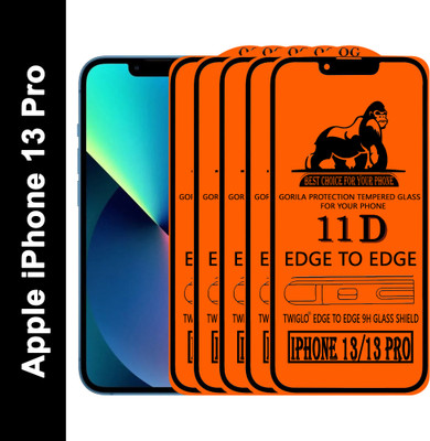 TWIGLO Edge To Edge Tempered Glass for apple IPHONE 13 PRO(Pack of 5)