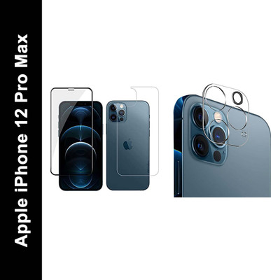 AV Front and Back Tempered Glass for Apple iPhone 12 Pro Max (Including camera)(Pack of 3)