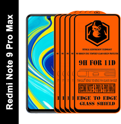TWIGLO Edge To Edge Tempered Glass for REDMI NOTE 9 PRO MAX(Pack of 5)