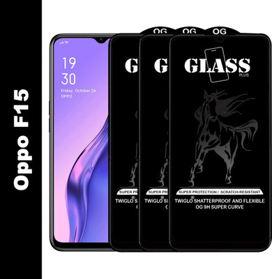 TWIGLO Edge To Edge Tempered Glass for OPPO F15(Pack of 3)