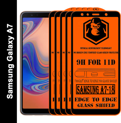 TWIGLO Edge To Edge Tempered Glass for SAMSUNG Galaxy A7(Pack of 5)