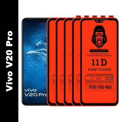 Laxdom Edge To Edge Tempered Glass for VIVO V20 PRO(Pack of 5)