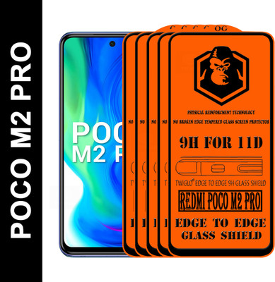 TWIGLO Edge To Edge Tempered Glass for POCO M2 PRO(Pack of 5)
