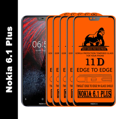 TWIGLO Edge To Edge Tempered Glass for Nokia 6.1 Plus(Pack of 5)