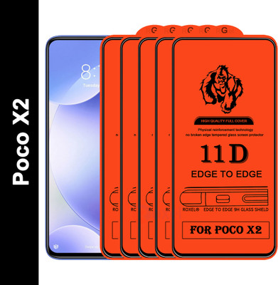 Roxel Edge To Edge Tempered Glass for Poco X2(Pack of 5)