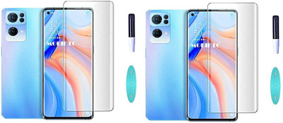 NIMMIKA ENTERPRISES Nano Glass for Oppo Reno 7 Pro 5G(UV Adhesive Technology | Full-Screen Coverage | 9H Hardness Rating | Ultra-Thin Design | Oleophobic Coating | High-Transparency | Case-Friendly Design | Easy Installation and Removal)(Pack of 2)