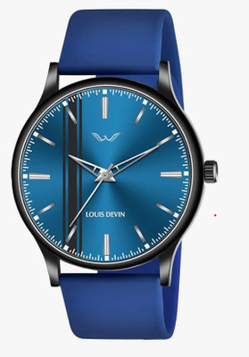 THJDG Nano Glass for LOUIS DEVIN Silicone Strap Analog Wrist Watch for Men (Blue) LD-BK054 - Copy (2)(Pack of 1)