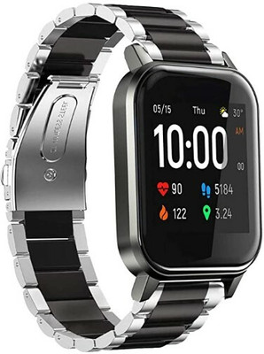 KONG FU MA Nano Glass for HAYLOU LS02 SmartWatch (Silver-Black AX(Pack of 2)