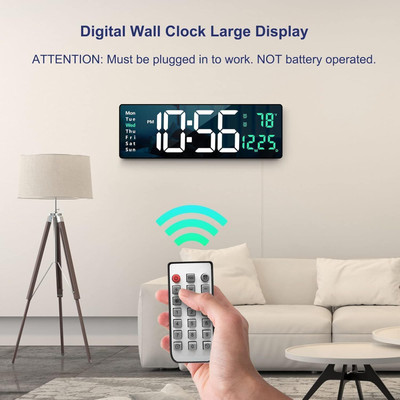 PrimeWatch Nano Glass for Digital Wall Clock with Seconds, Auto DST - Copy (3)(Pack of 1)